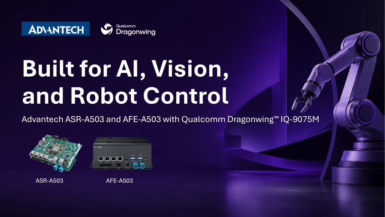 Advantech lanza dos controladores de robots con el Qualcomm IQ-9075M