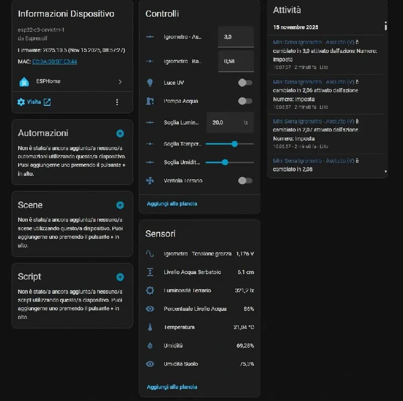 Invernadero automático con ESP32-C3 y Home Assistant