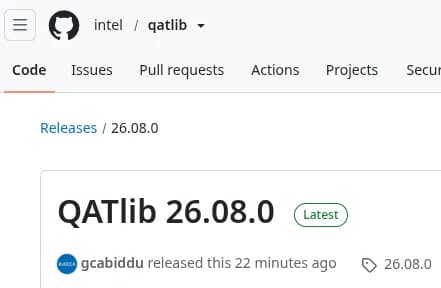 Intel QATlib 26.08: Soporte para Gen6 y Hugepages de 2MB