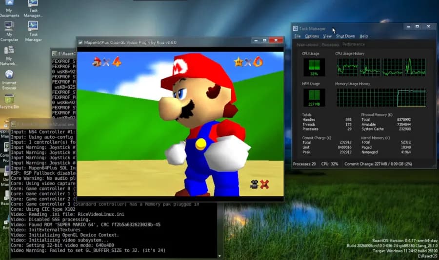 ReactOS corre juegos x86_64 sobre ARM64 gracias a FEX