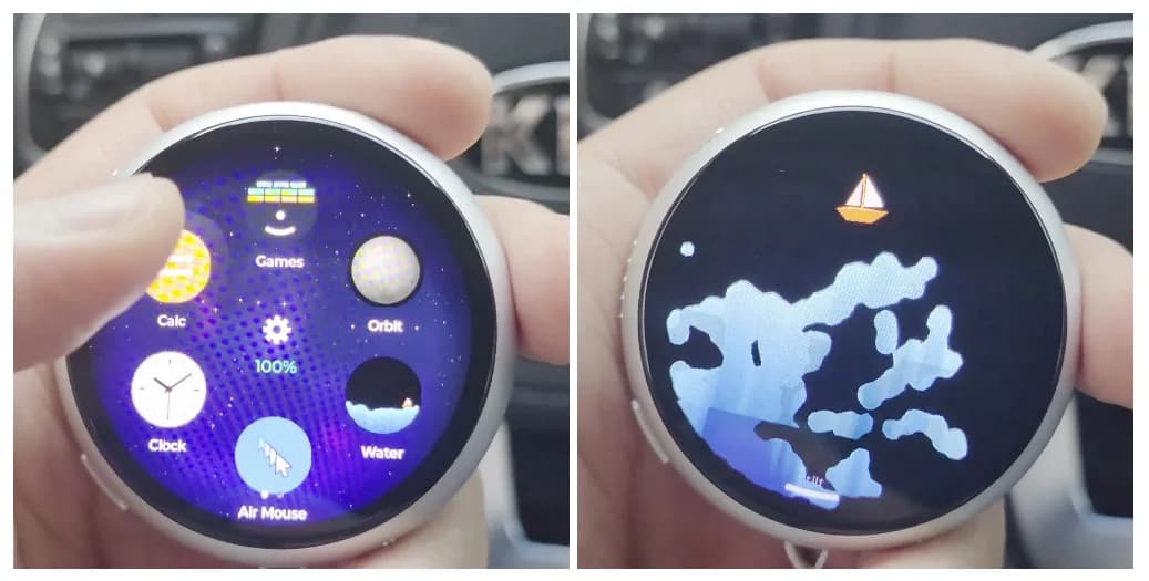 Un badge con ESP32-S3 hace de ratón de aire, reloj y grabadora