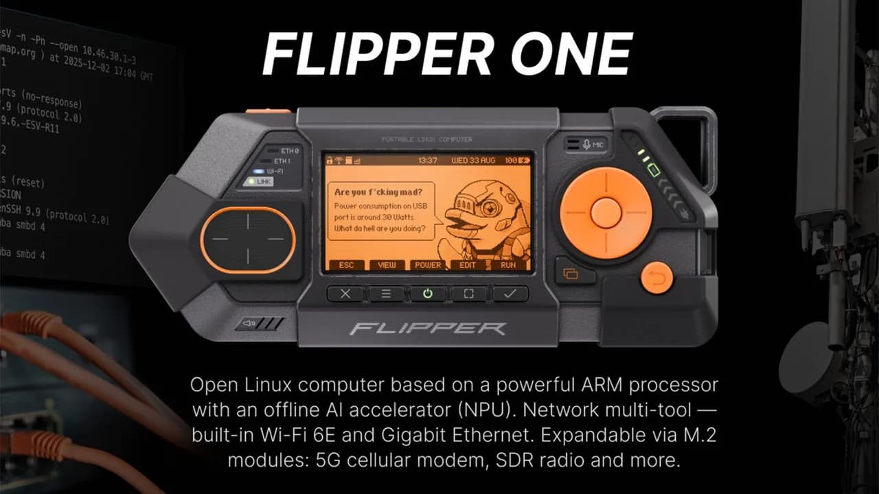 Flipper One: multitool de ARM Linux con M.2 y RP2350 secundario