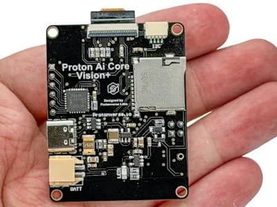 Proton AI Core Vision+ junta cámara, micrófono y sensor en un ESP32-S3