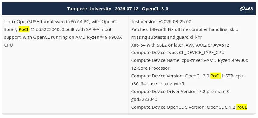 PoCL 7.2-RC1: OpenCL 3.0 llega a CPUs RISC-V y x86_64