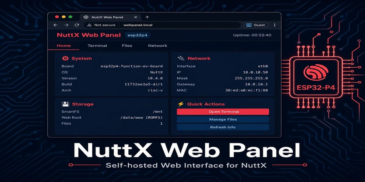 NuttX Web Panel: terminal, archivos y Python via web en ESP32-P4