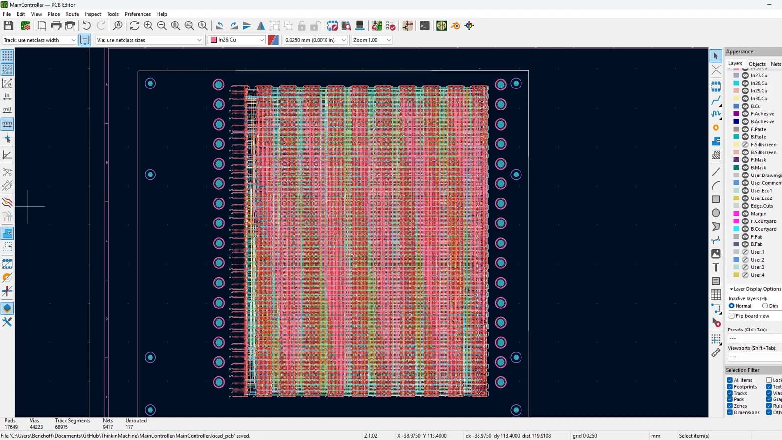 OrthoRoute: autorouter KiCad acelerado por GPU para PCBs enormes