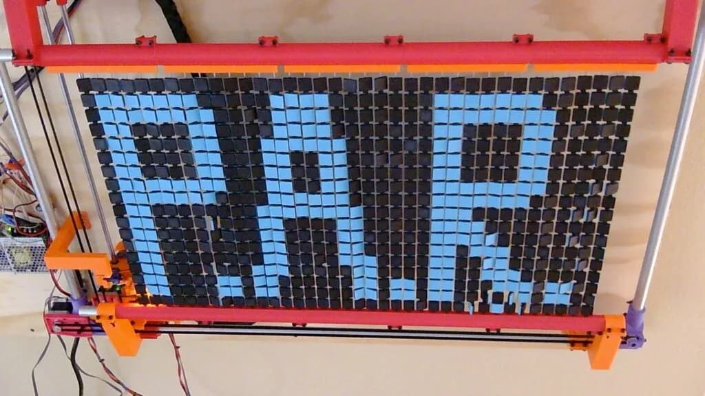 P.A.R.: un robot voltea 666 fichas para dibujar tu pixel