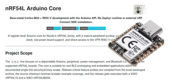 nRF54L Arduino Core lleva soporte Arduino a Nordic Semi