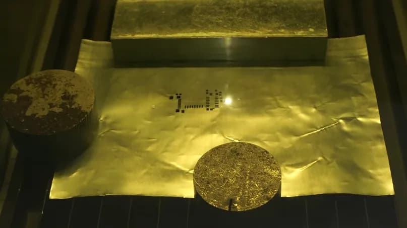 Un esténcil de soldadura hecho con una lata de bebida y un láser