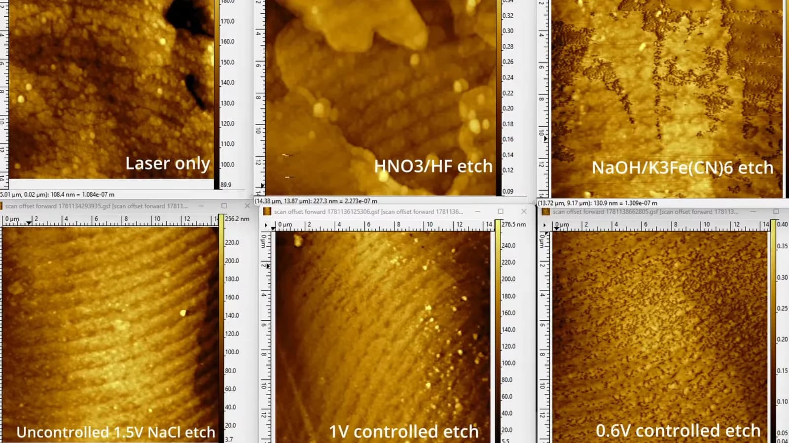 Microscopio de fuerza atómica escanea bacterias y nanoprismas