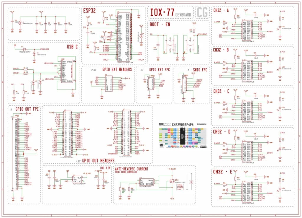 IOX-77: 75 GPIO en una placa ESP32-C3 de 71 × 42 mm