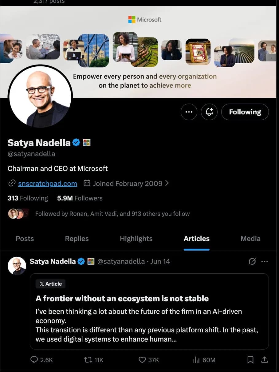 Loopcraft: el plan de Satya Nadella para Microsoft post-OpenAI