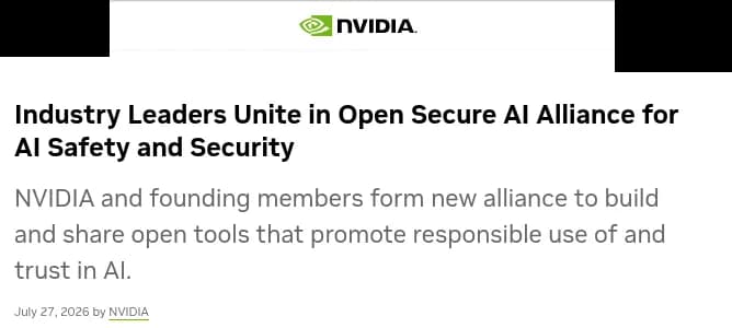 NVIDIA y dos docenas de firmas crean la Open Secure AI Alliance
