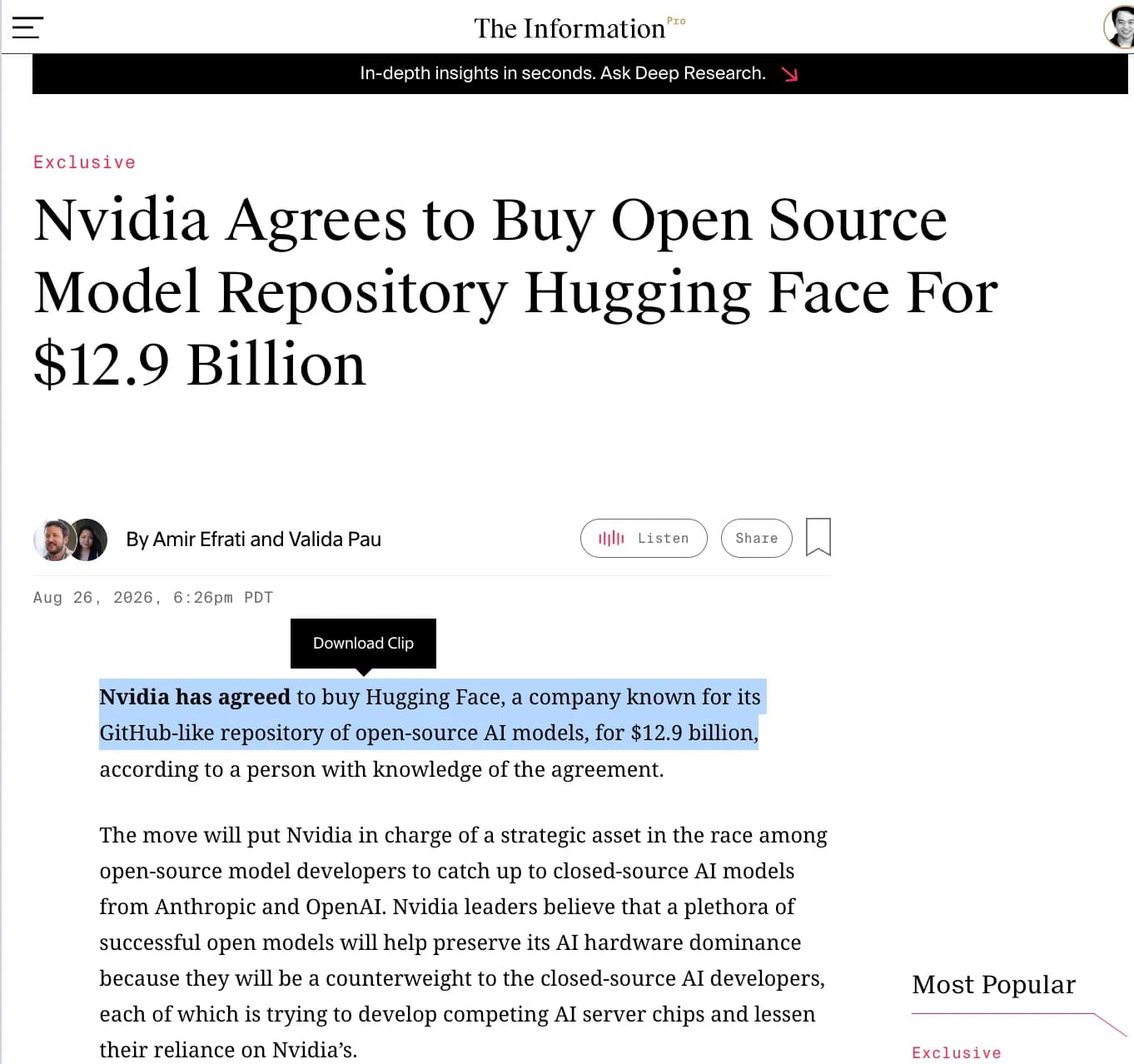 NVIDIA compra Hugging Face por 13.000 millones de dólares