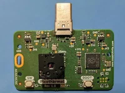 Picothermal convierte un celular en cámara térmica con un RP2040