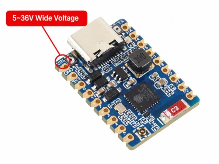Waveshare ESP32-C6-Zero-B: placa USB-C con Vin 5-36V desde USD 5,99