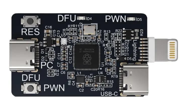 Raspberry Pi Pico 2 con cable Lightning: para qué sirve