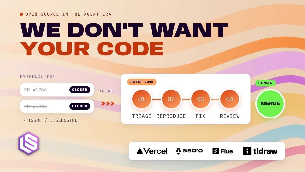Vercel, Astro y tldraw cierran los pull requests de la comunidad