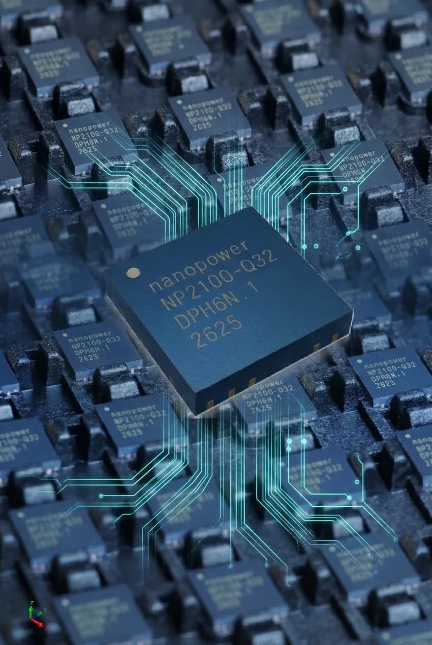 El nPZ2100 consume 200 nanoamperios y apaga el resto del sistema