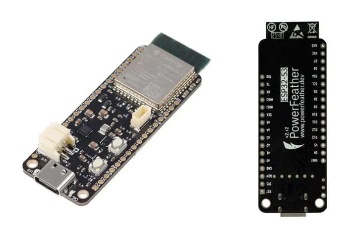 ESP32-S3 PowerFeather V2 suma baterías LiFePO4 y solar directo