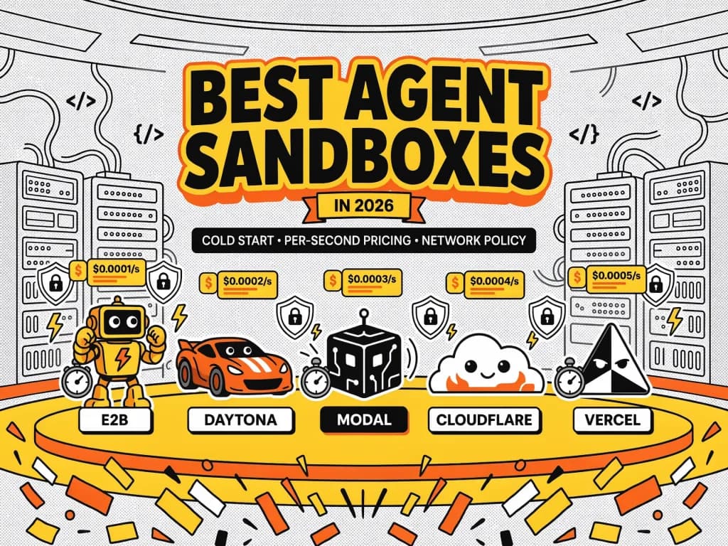 Sandboxes de agentes en 2026: arranque en frío, precio y red