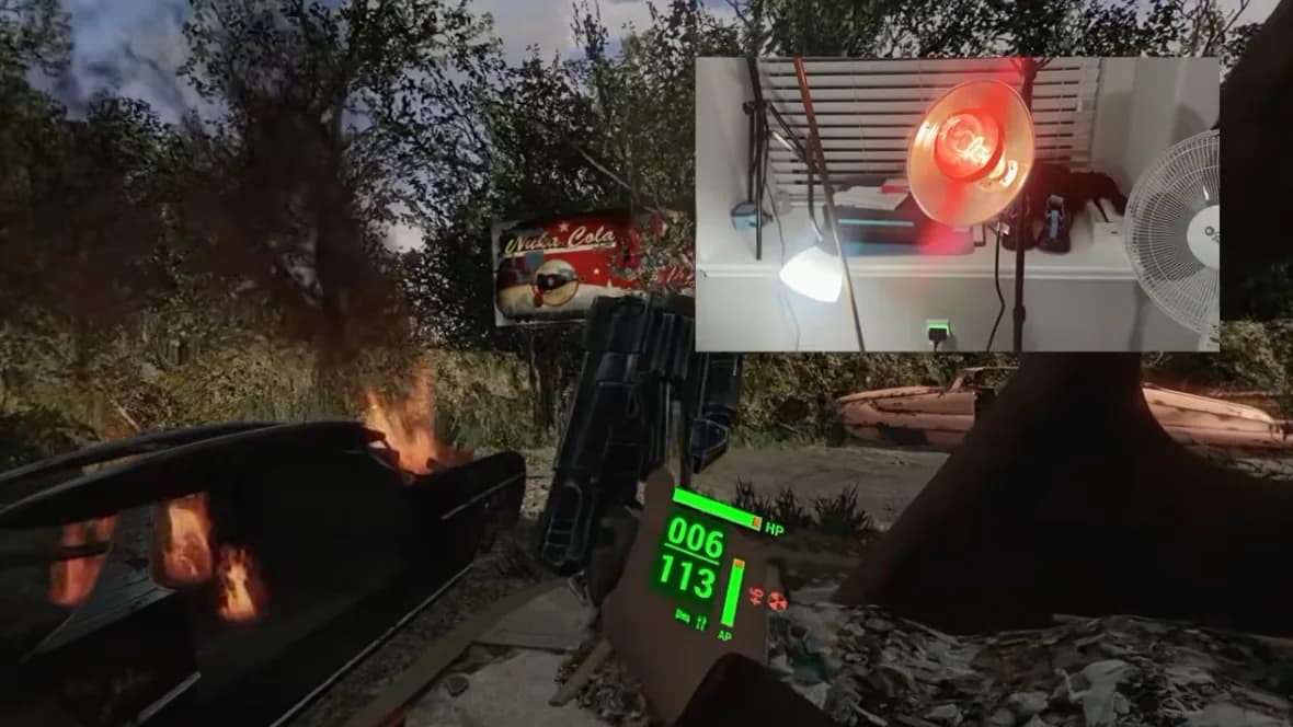 Calor y viento reales en Fallout 4 VR con enchufes Wi-Fi