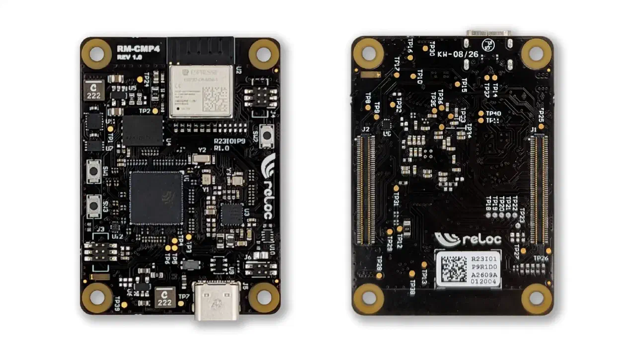 SCINTIX P4 por arriba y por abajo. Los dos conectores Hirose encajan en la placa base CM4/CM5.