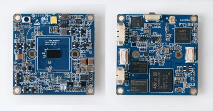Placa principal y placa de interfaz de la cámara CamThink con STM32N6