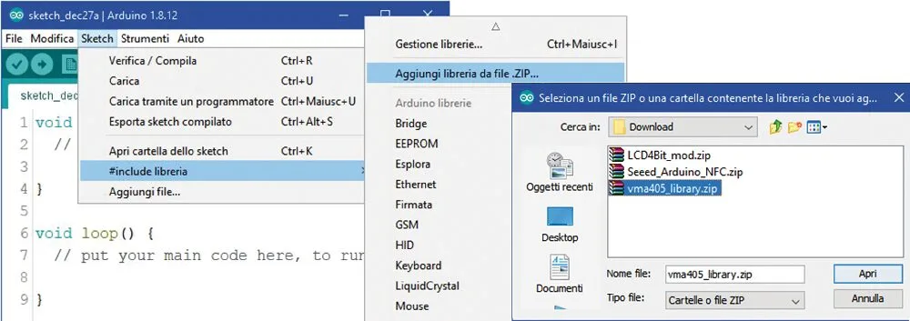 Fig. 3 Inclusión de la librería vma405