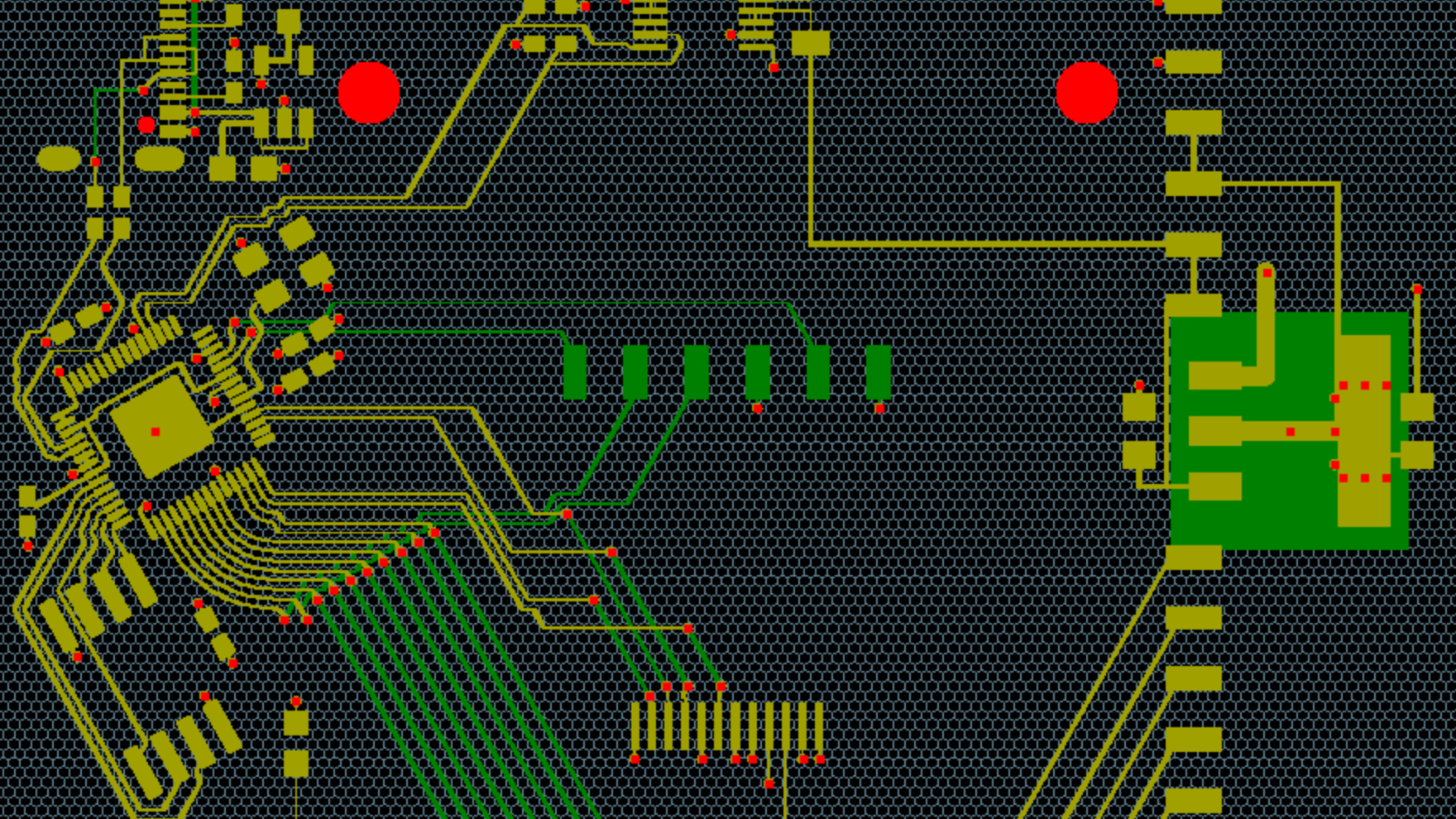 Una grilla hexagonal mejora el autorouter de PCB de James Bowman