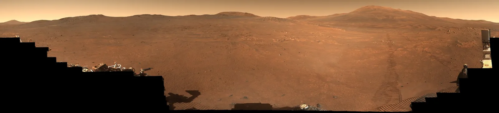 El rover Perseverance captura el exterior del cráter Jezero y rocas antiguas en su panorama de 360 grados.