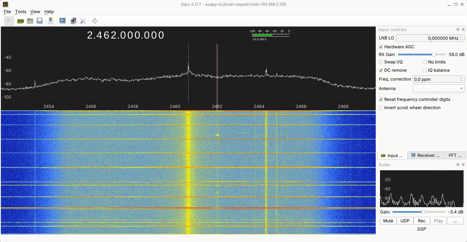 Captura I/Q cruda con ESP-SDR de ESPARGOS sobre un ESP32