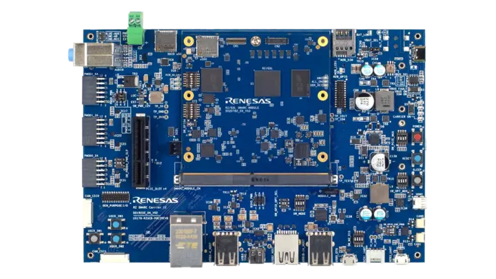 Kit de evaluación RZ/G3L con el módulo SMARC y la placa portadora
