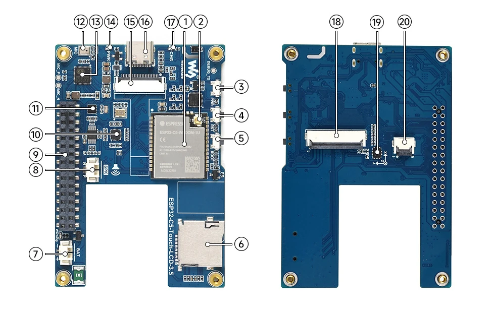 Placa ESP32-C5-Touch-LCD-3.5