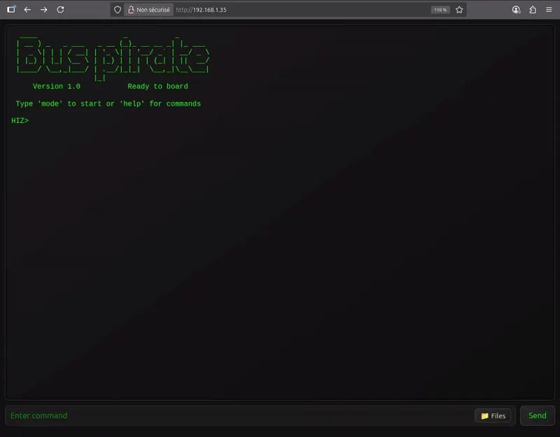 Interfaz UART del ESP32 Bit Pirate en acción
