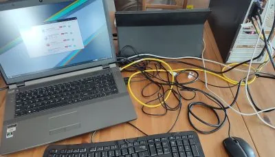 Prueba de velocidad en el portátil con Manjaro conectado al router OPNsense