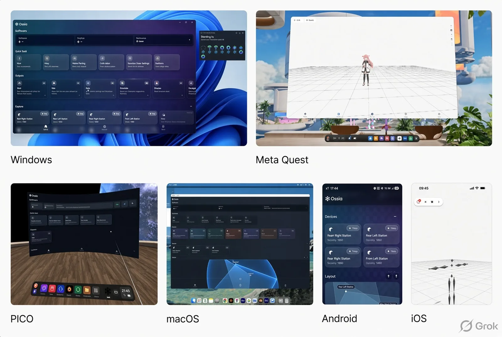 La aplicación Soulart corriendo en Windows, Meta Quest, Pico, macOS, Android e iOS