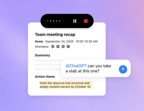 El plugin oficial de reuniones procesa el audio con IA. Imagen de OpenAI.